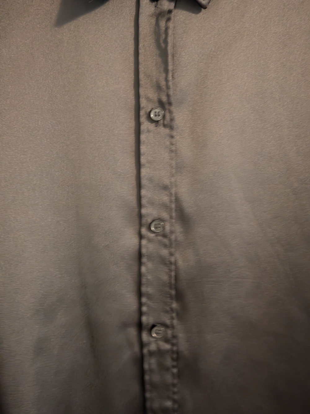 H&M Black Satin Button-Down Blouse - Picture 4 of 8